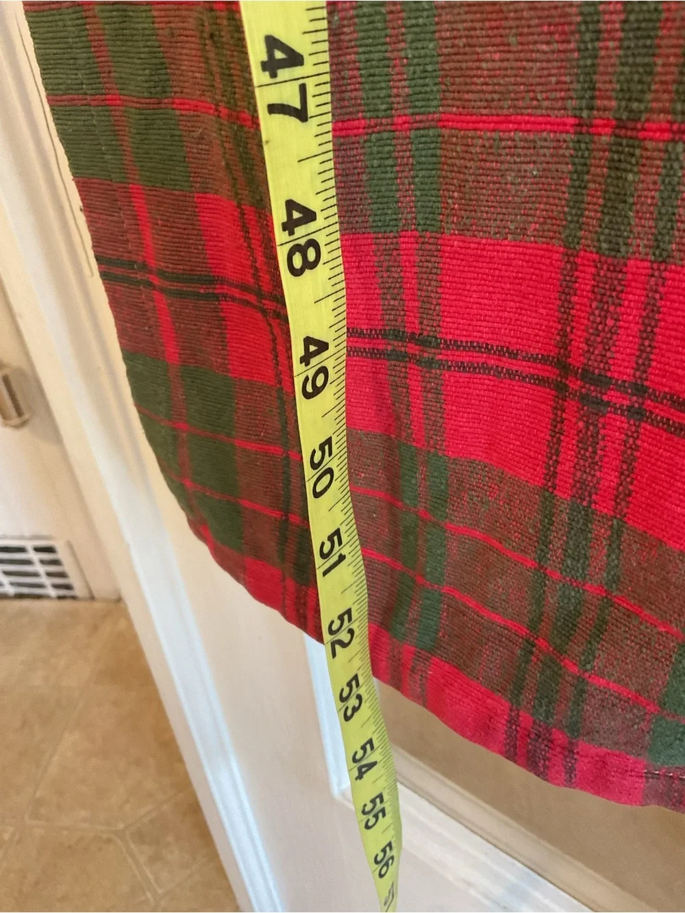 Crate&Barrel Red and Green Plaid table runner